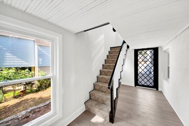 4 Cedar St, Hastings-On-Hudson, NY 10706 - entrance foyer with wood finished floors, healthy amount of natural light, and stairway