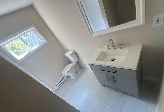181 Wading River Hollow Rd, Ridge, NY 11961 - bathroom with marble finish flooring and vanity
