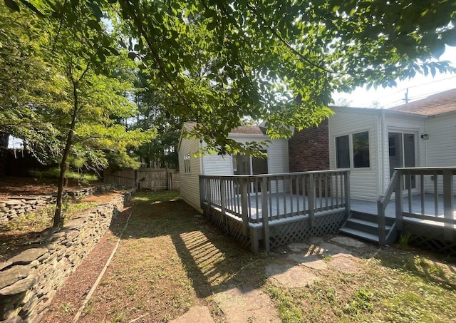 181 Wading River Hollow Rd, Ridge, NY 11961 - view of yard with a wooden deck