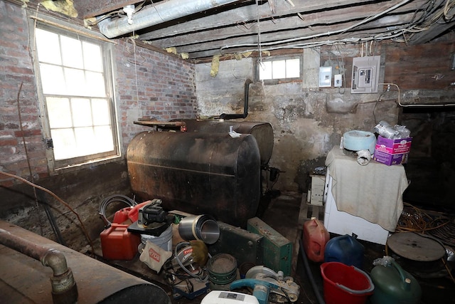 11620 State Route 97, Long Eddy, NY 12760 - below grade area with electric panel, plenty of natural light, and heating fuel