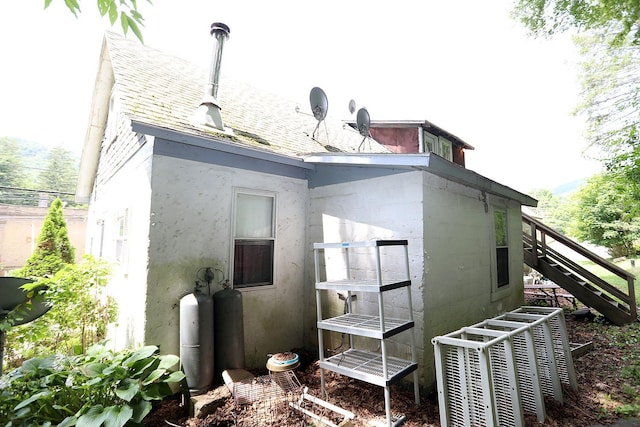11620 State Route 97, Long Eddy, NY 12760 - view of side of property with stairs and roof with shingles
