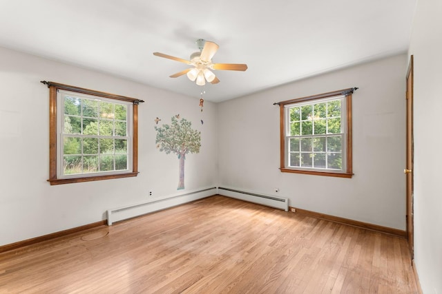 15 Glen Dr, South Salem, NY 10590 - unfurnished room with light wood-type flooring, a ceiling fan, and baseboard heating