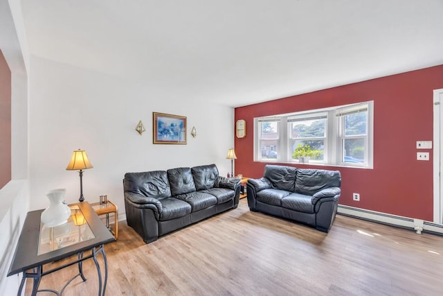 15 Halewood Dr, Shirley, NY 11967 - living area featuring wood finished floors and baseboard heating