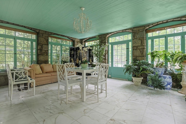 50 Forest Cir, New Rochelle, NY 10804 - sunroom featuring a chandelier
