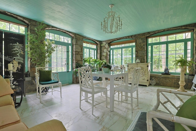 50 Forest Cir, New Rochelle, NY 10804 - sunroom / solarium with a chandelier