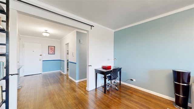 90-02 63rd Dr Unit 5J, Rego Park, NY 11374 - unfurnished dining area with wood finished floors and crown molding