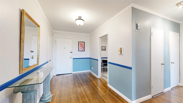 90-02 63rd Dr Unit 5J, Rego Park, NY 11374 - hall with wood finished floors and ornamental molding