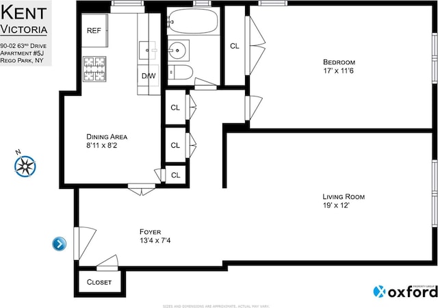 90-02 63rd Dr Unit 5J, Rego Park, NY 11374 - view of floor plan / room layout