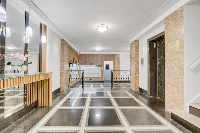 123-25 82nd Ave Unit 5R, Kew Gardens, NY 11415 - welcome area featuring stairway and ornamental molding