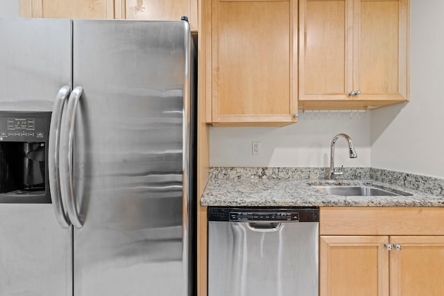 APTA2-22 Constitution Pl Unit 167, College Point, NY 11356 - kitchen with stainless steel appliances, light brown cabinets, and light stone countertops