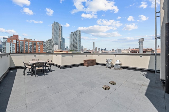 46-40 Vernon Blvd Unit 2B, Long Island City, NY 11101 - view of patio with a skyline view and outdoor dining area