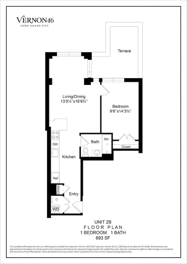 46-40 Vernon Blvd Unit 2B, Long Island City, NY 11101 - view of room layout