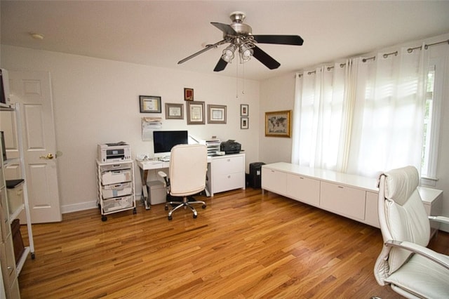 9 Roselawn Rd, Highland Mills, NY 10930 - home office featuring ceiling fan and light wood-style flooring