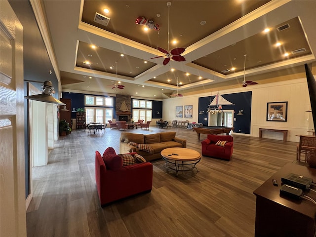 1410 Half Moon Bay Dr, Croton-On-Hudson, NY 10520 - common area featuring coffered ceiling and crown molding