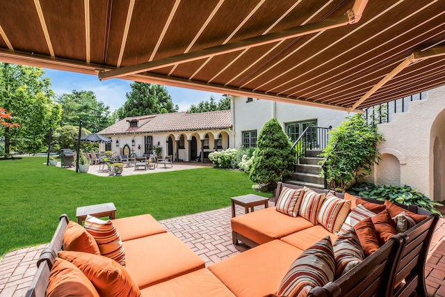 259 Lakeview Ave W, Brightwaters, NY 11718 - view of patio featuring outdoor lounge area