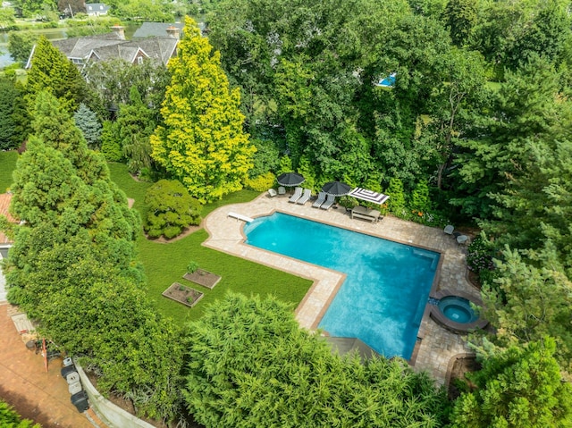 259 Lakeview Ave W, Brightwaters, NY 11718 - drone / aerial view of a pool area