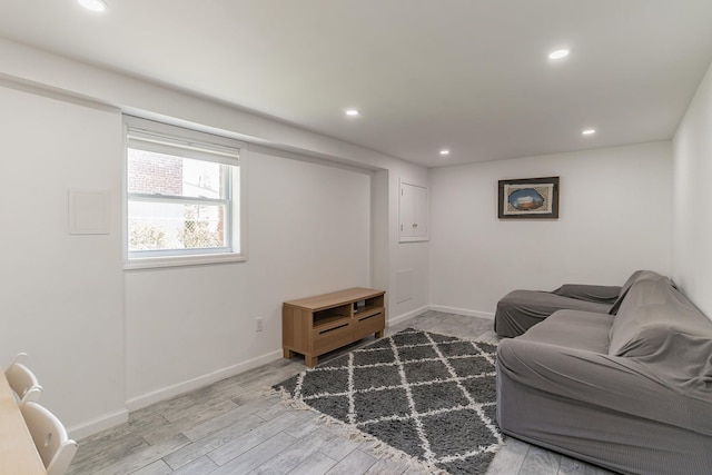 57 7th St, Pelham, NY 10803 - living room with recessed lighting and light wood-style floors