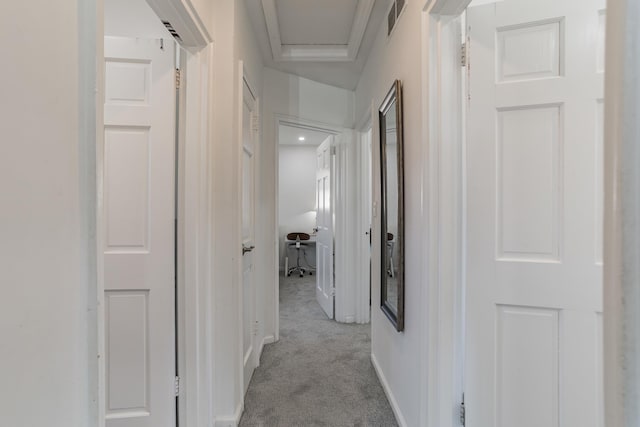 57 7th St, Pelham, NY 10803 - hallway with light colored carpet and baseboards