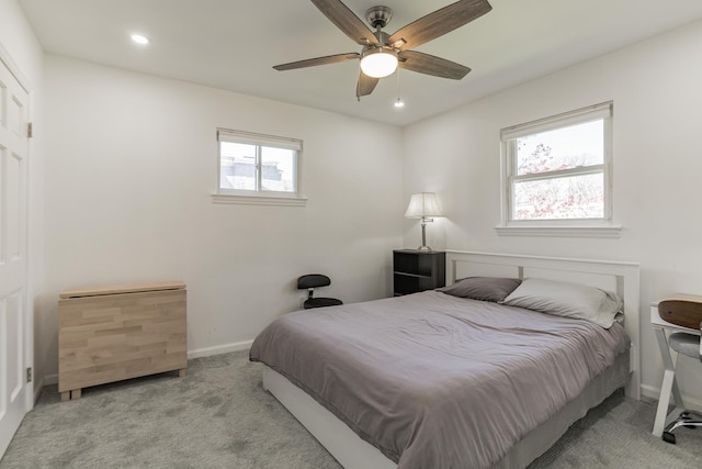 57 7th St, Pelham, NY 10803 - bedroom featuring carpet, recessed lighting, and ceiling fan