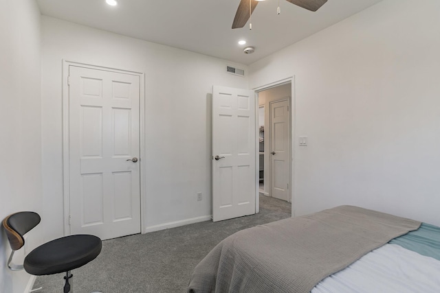 57 7th St, Pelham, NY 10803 - bedroom featuring carpet floors, recessed lighting, and ceiling fan