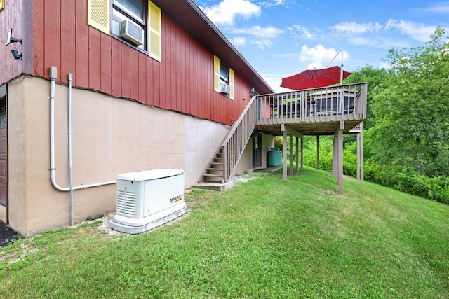 278 Fort Van Tyle Rd, Port Jervis, NY 12771 - back of house featuring stairway, a deck, and a lawn