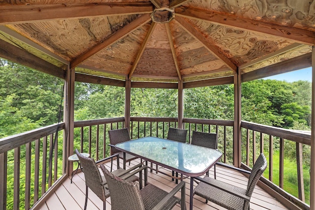 278 Fort Van Tyle Rd, Port Jervis, NY 12771 - wooden deck featuring a gazebo and outdoor dining space