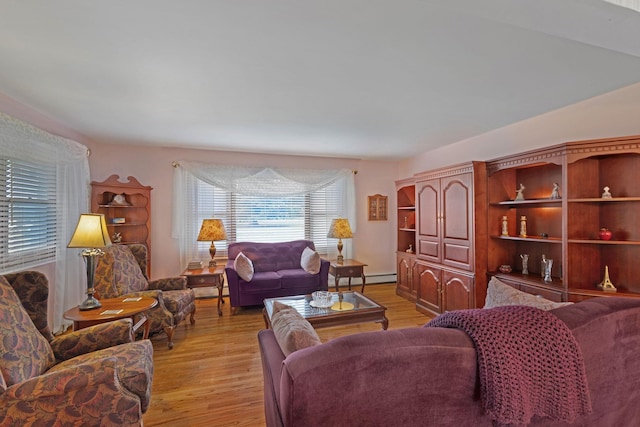 278 Fort Van Tyle Rd, Port Jervis, NY 12771 - living room with light wood-style floors and a baseboard radiator