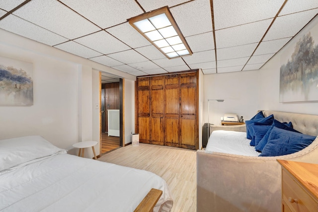 278 Fort Van Tyle Rd, Port Jervis, NY 12771 - bedroom with light wood-style flooring and a paneled ceiling
