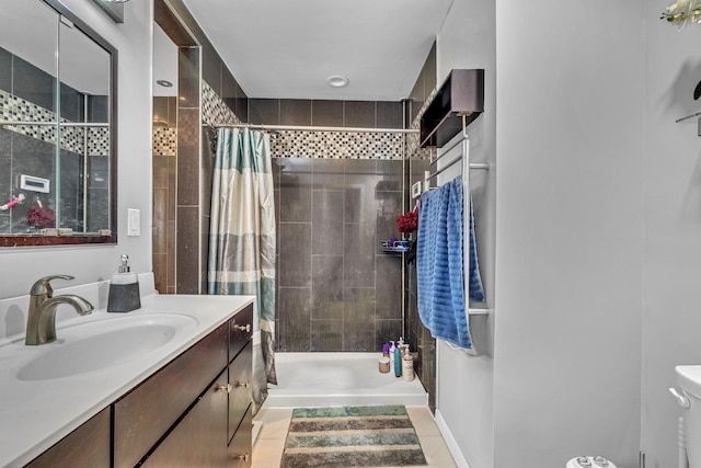 49 Flower Rd, Hopewell Junction, NY 12533 - full bathroom with vanity, a shower stall, and tile patterned floors
