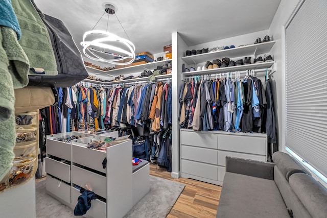 49 Flower Rd, Hopewell Junction, NY 12533 - spacious closet featuring a chandelier and wood finished floors