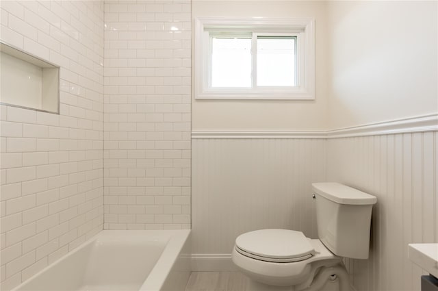 37 Martha St, Freeport, NY 11520 - full bath with a wainscoted wall and washtub / shower combination
