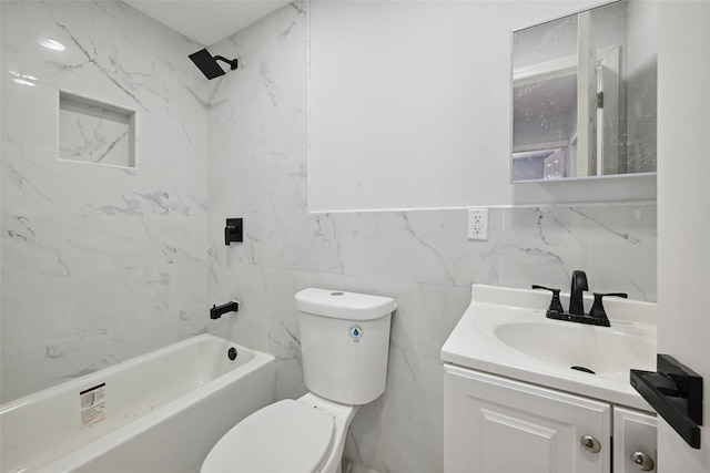 234-16 134th Rd, Laurelton, NY 11422 - bathroom with vanity,  shower combination, and tile walls