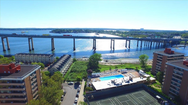 7-24 166th St Unit 8C, Beechhurst, NY 11357 - aerial view of a nearby body of water and a notable bridge