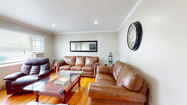 16-18 Claremont Ct, Middletown, NY 10940 - living area featuring crown molding, light wood-style floors, and recessed lighting