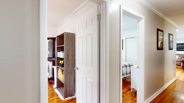 16-18 Claremont Ct, Middletown, NY 10940 - hall featuring wood-type flooring and ornamental molding