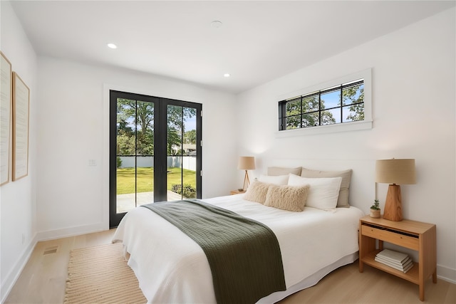 23 Sylvan Rd, Rye Brook, NY 10573 - bedroom with access to exterior, light wood-type flooring, and recessed lighting