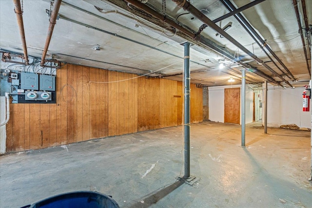 59-30 70th Ave, Ridgewood, NY 11385 - unfinished basement with wooden walls