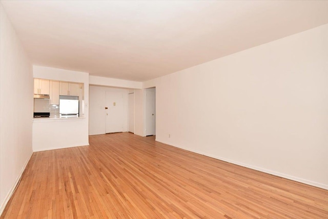 400 E 17th St Unit 600, Brooklyn, NY 11226 - unfurnished living room featuring light wood-type flooring and baseboards