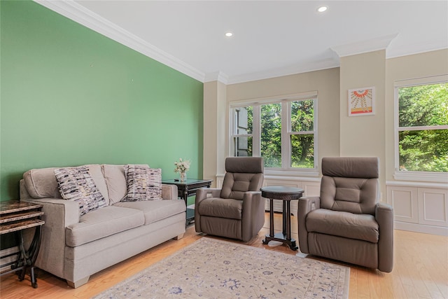 55 Oceana Dr E Unit 1B, Brooklyn, NY 11235 - living room with ornamental molding, plenty of natural light, wood finished floors, and recessed lighting