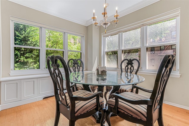 55 Oceana Dr E Unit 1B, Brooklyn, NY 11235 - dining area with a chandelier, ornamental molding, and light wood finished floors