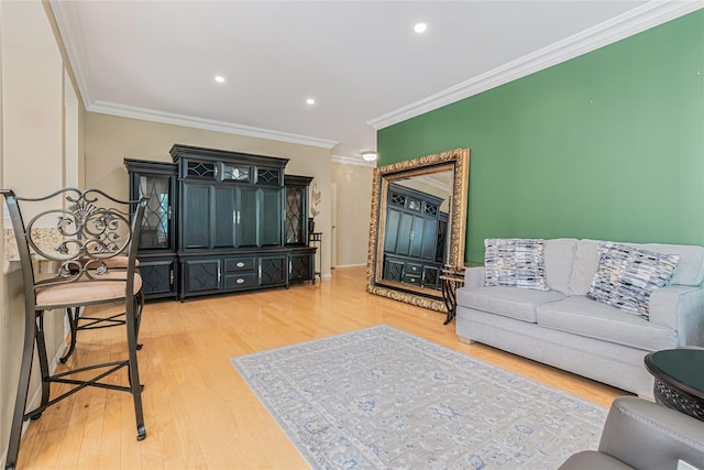 55 Oceana Dr E Unit 1B, Brooklyn, NY 11235 - living room featuring crown molding, light wood-type flooring, and recessed lighting