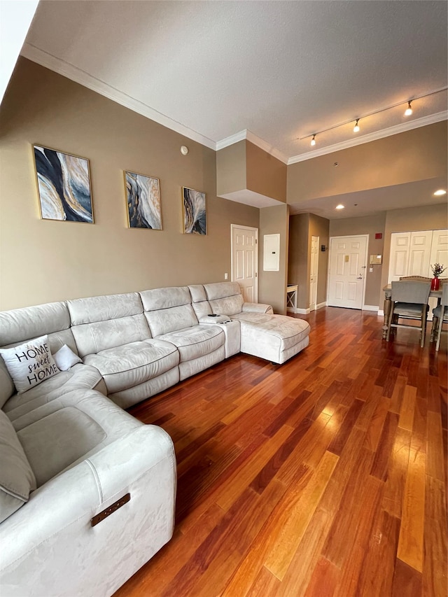 100 New Roc City Plz Unit 414, New Rochelle, NY 10801 - living room featuring crown molding and wood finished floors