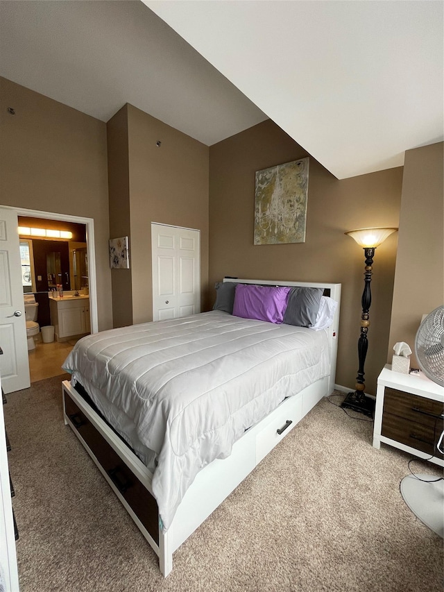 100 New Roc City Plz Unit 414, New Rochelle, NY 10801 - carpeted bedroom featuring ensuite bath