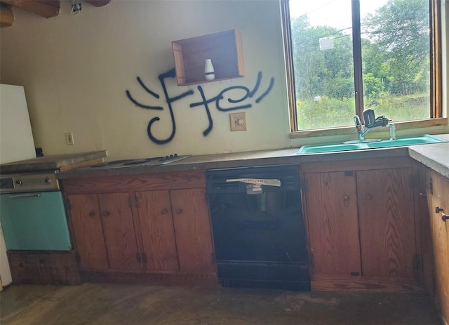 785 S St, Plattekill, NY 12528 - kitchen featuring black dishwasher and brown cabinets