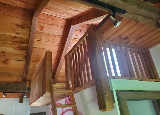 785 S St, Plattekill, NY 12528 - detailed view of a wooden ceiling with exposed beams