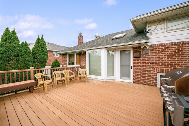 21 Hillvale Rd, Syosset, NY 11791 - wooden deck featuring grilling area