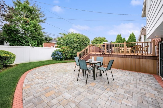 21 Hillvale Rd, Syosset, NY 11791 - view of patio / terrace featuring outdoor dining area and a deck