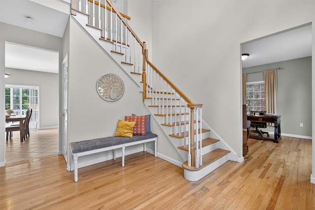 70 Hosner Mountain Rd, Hopewell Junction, NY 12533 - stairway featuring hardwood / wood-style flooring and baseboards