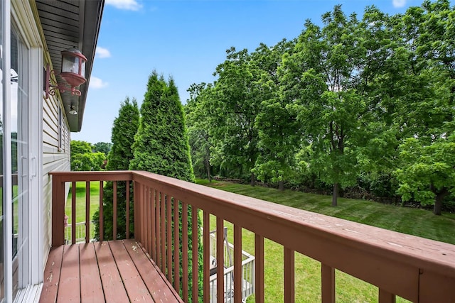 70 Hosner Mountain Rd, Hopewell Junction, NY 12533 - wooden deck featuring a yard and view of wooded area