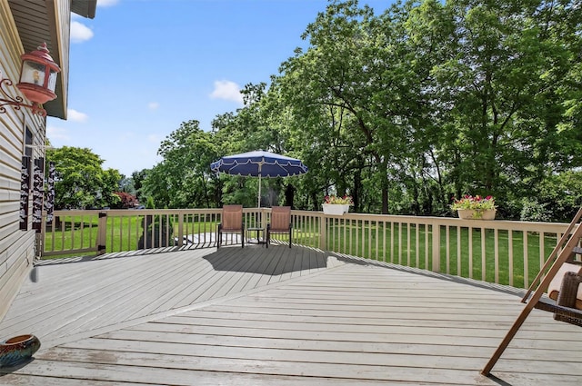 70 Hosner Mountain Rd, Hopewell Junction, NY 12533 - deck with a lawn and view of scattered trees